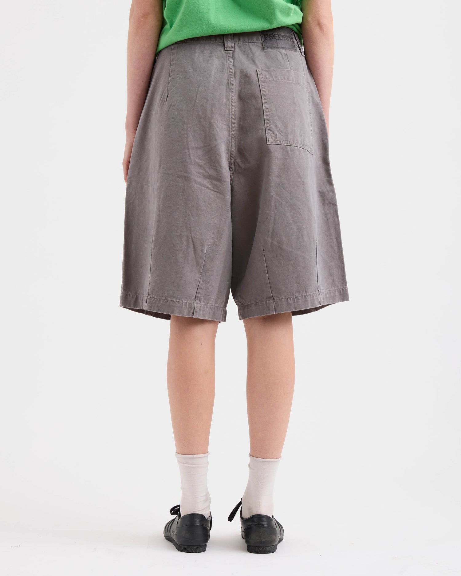 Pleated Balloon Shorts - Washed Grey