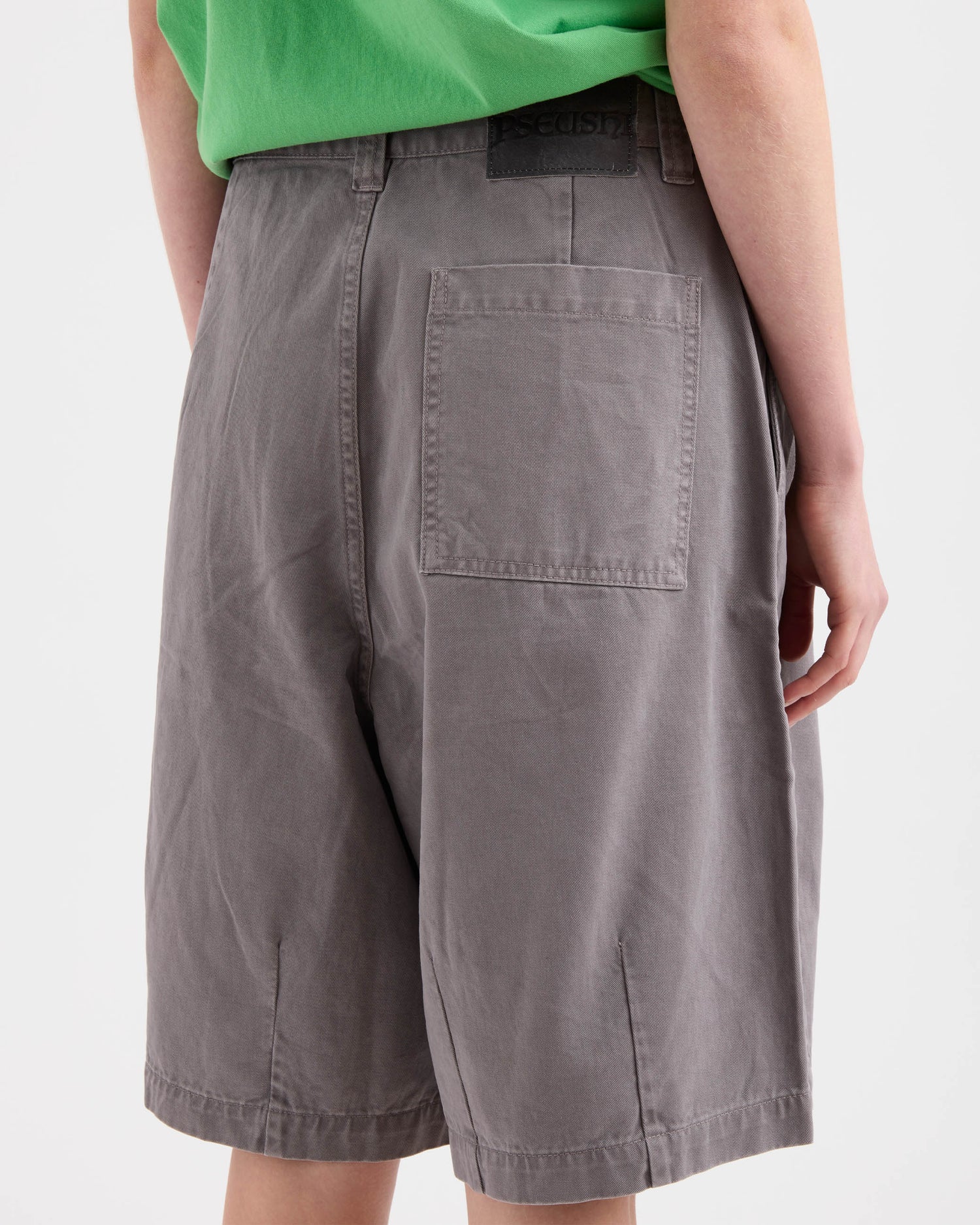 Pleated Balloon Shorts - Washed Grey
