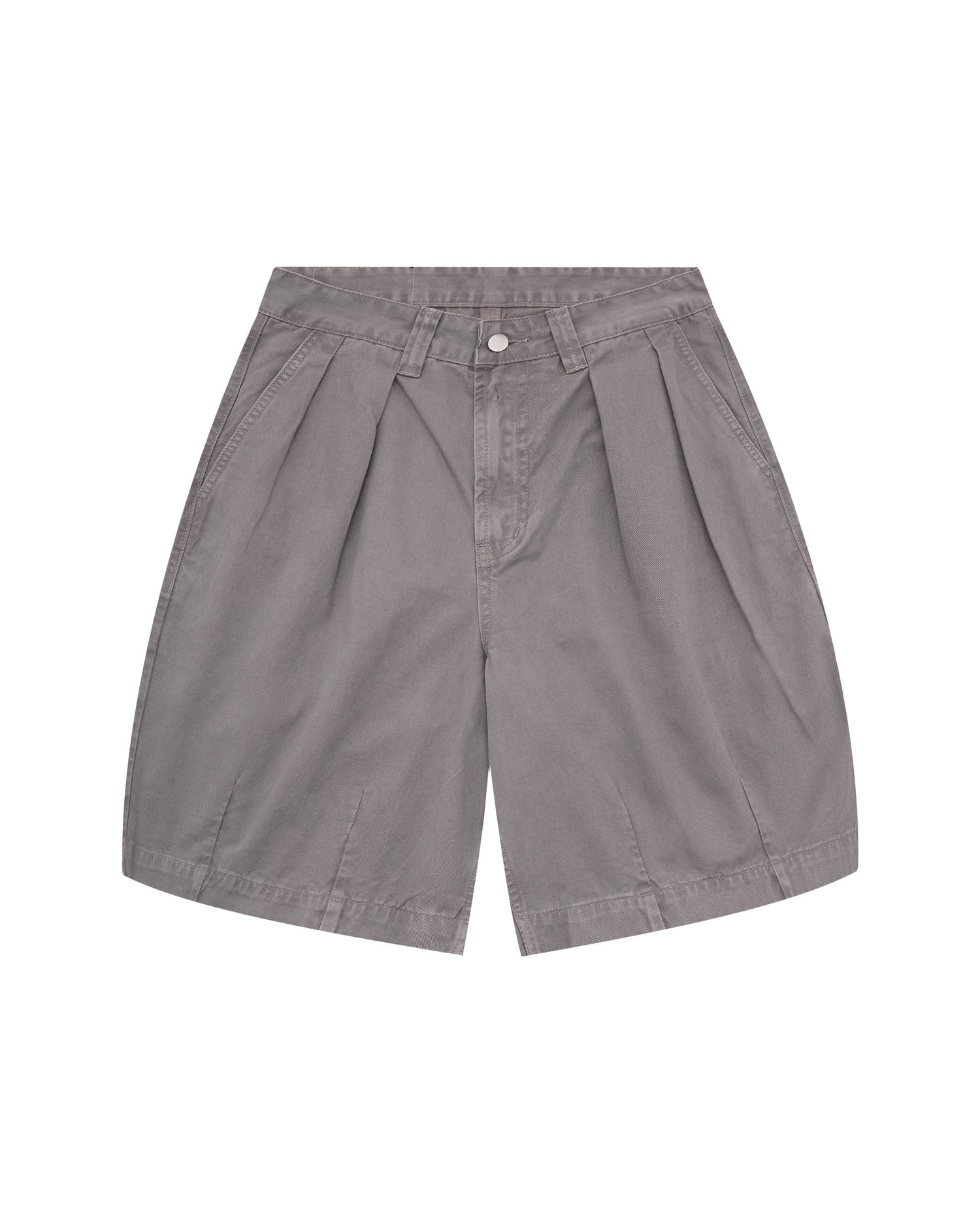 Pleated Balloon Shorts - Washed Grey