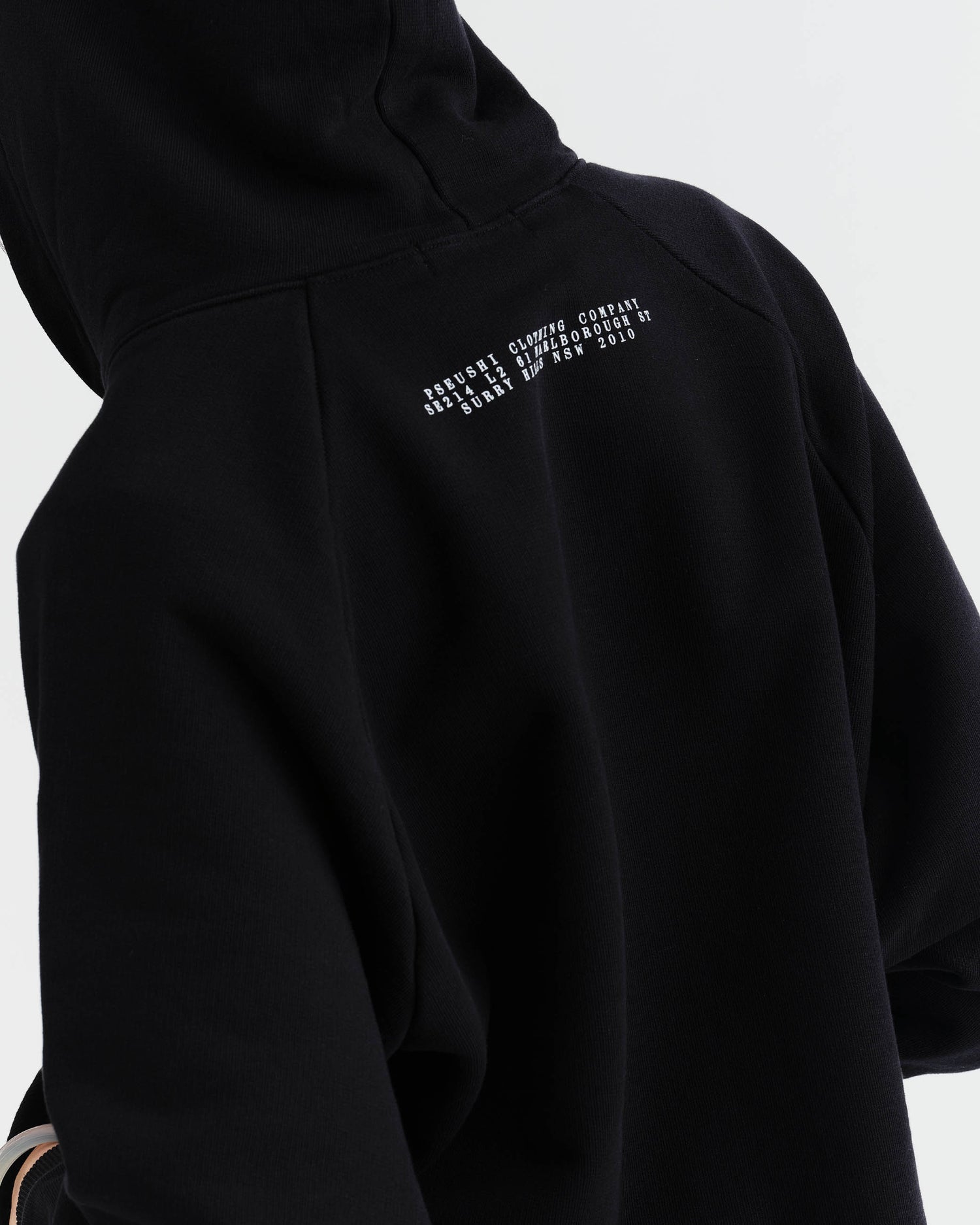 Studio Raglan Zip Hoodie - Black