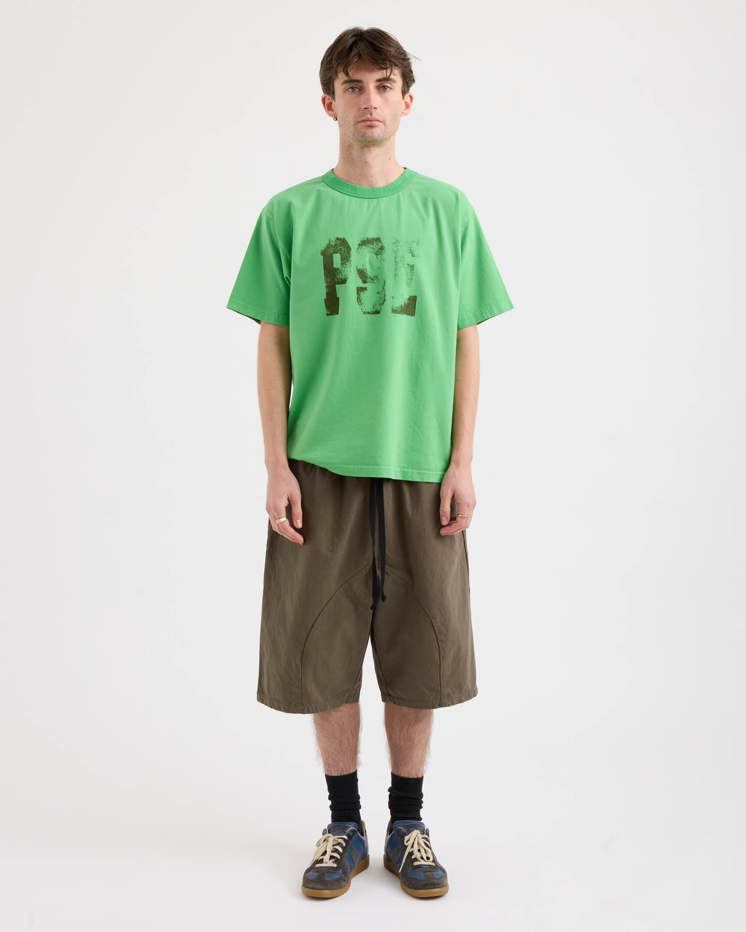 Elasticated Cotton Shorts - Washed Bark
