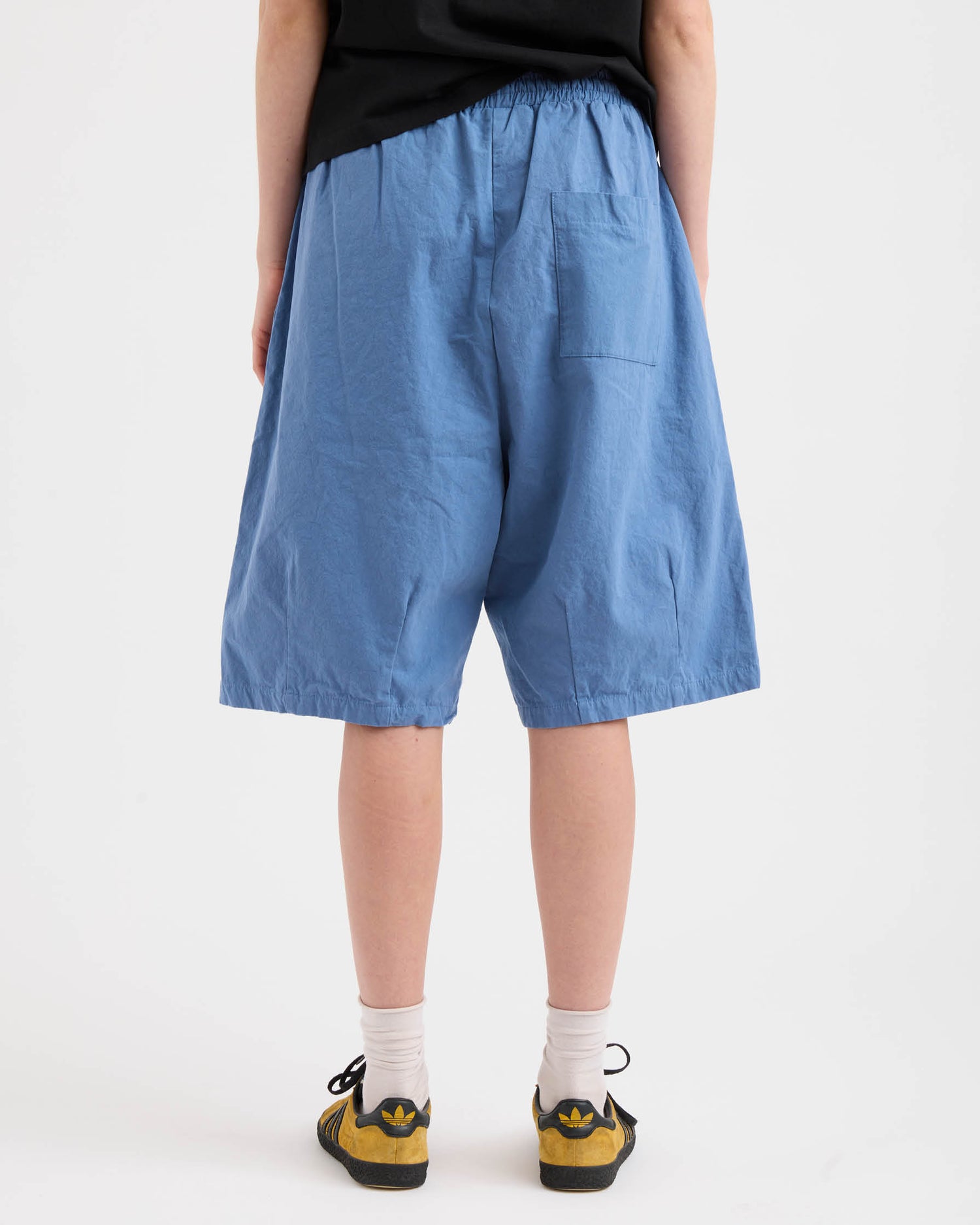 Elasticated Cotton Shorts - Washed Pond