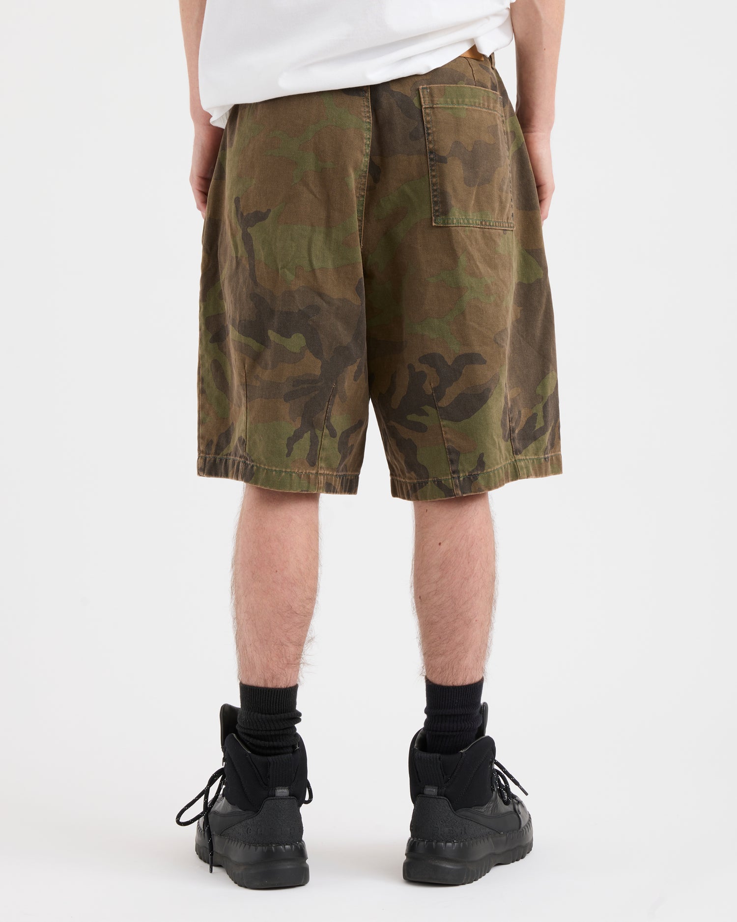 Pleated Balloon Shorts - Washed Camo