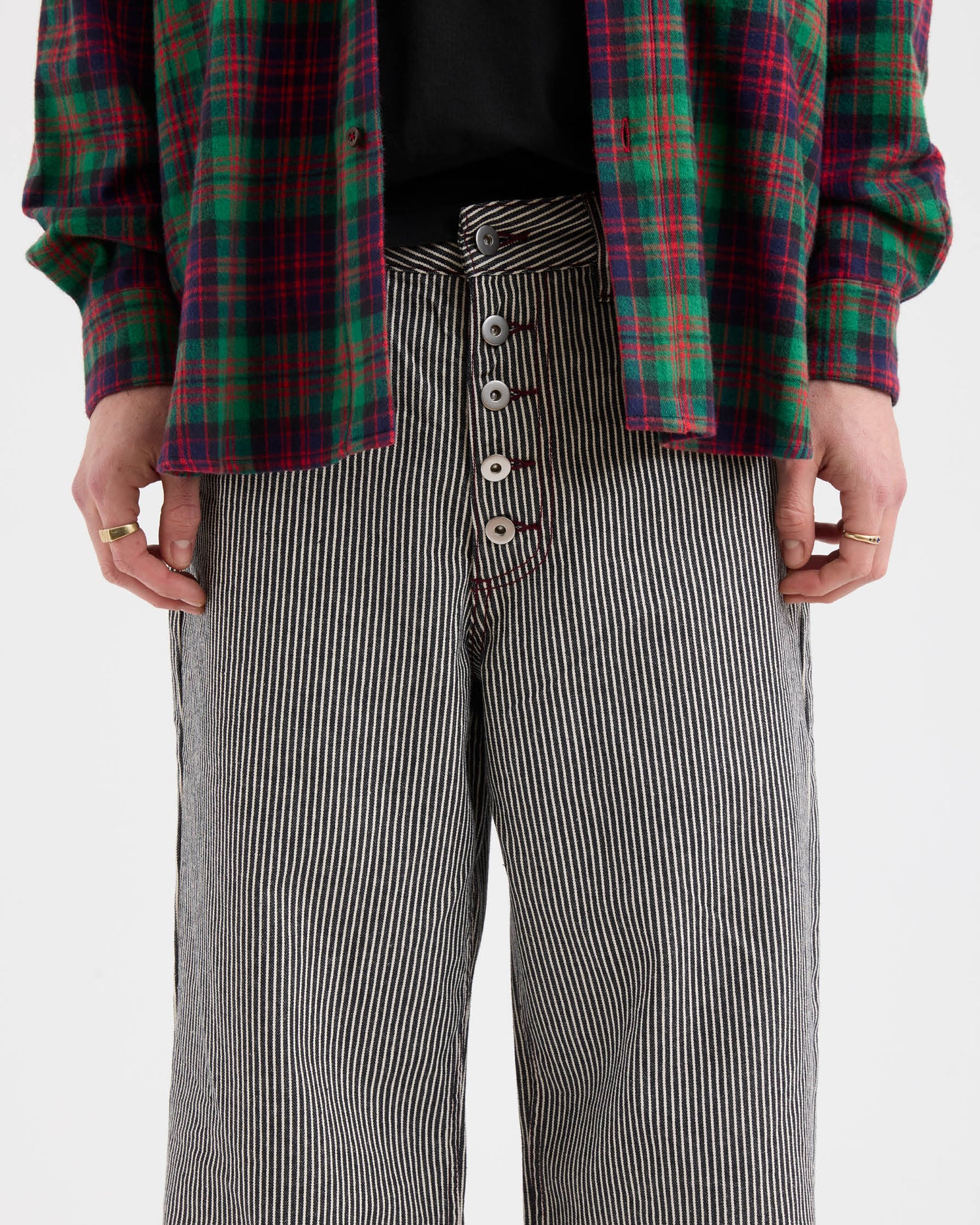 Loose Jeans - Hickory Stripe Denim