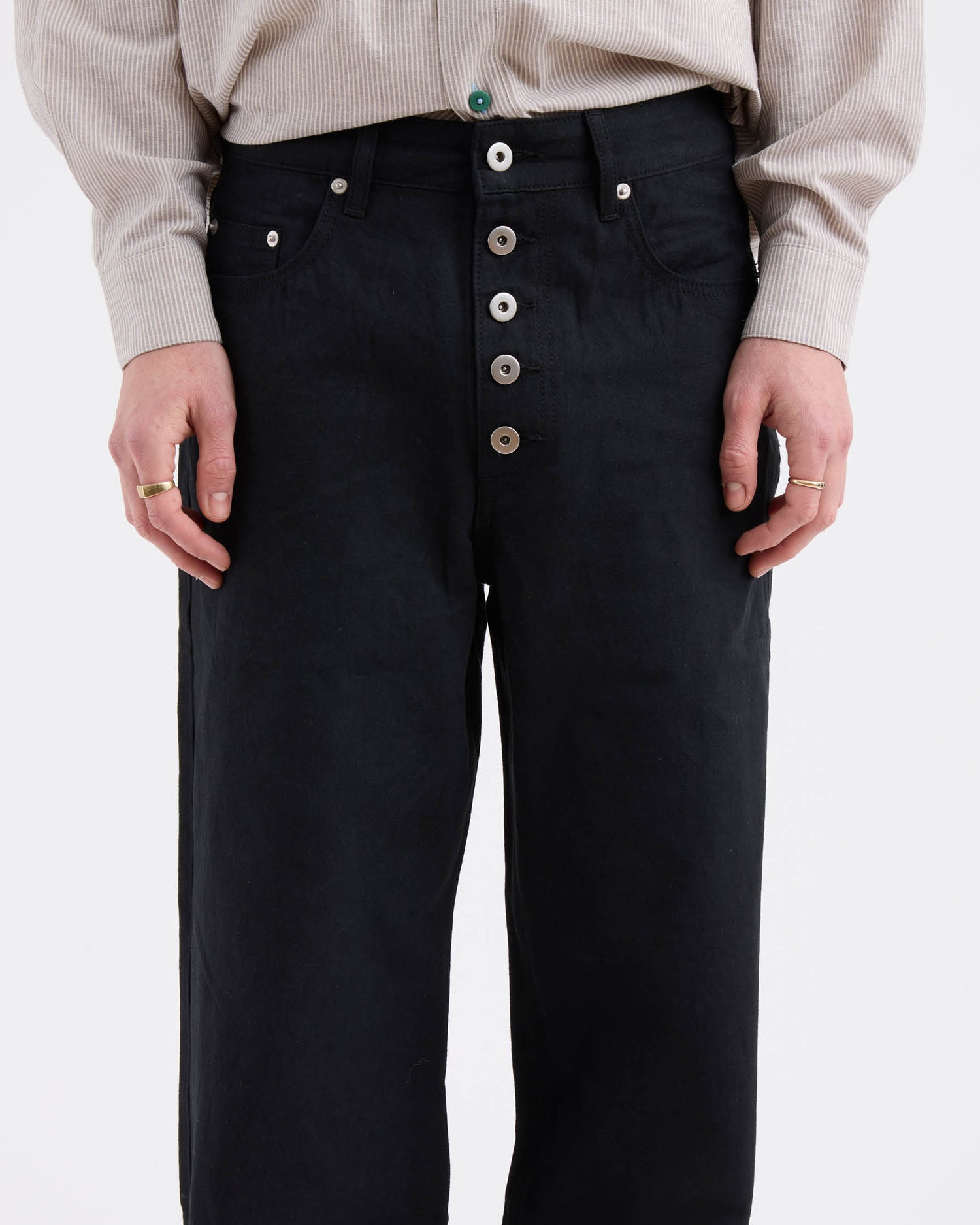 Loose Jeans - Washed Linen Canvas